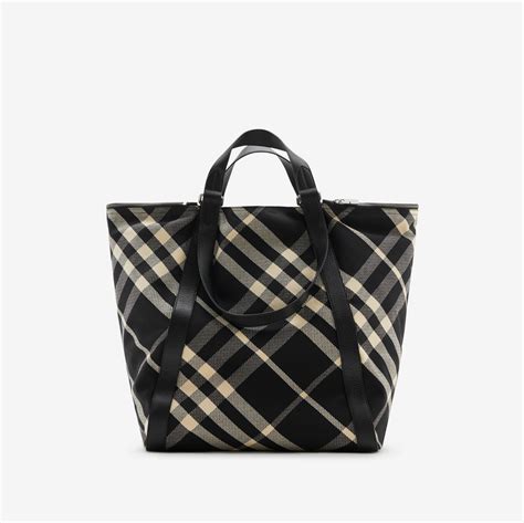 Large Field Tote in Black/calico .